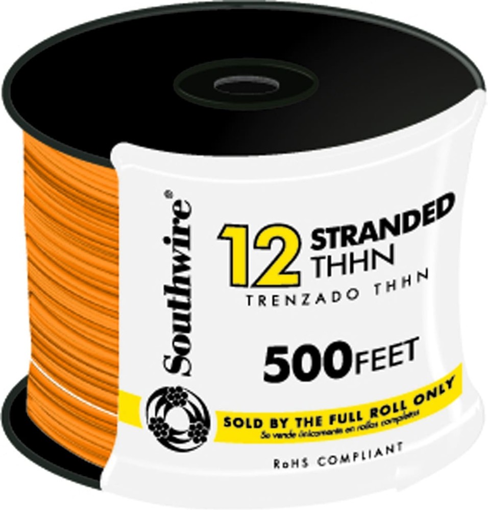 500-ft 12 -AWG Orange Stranded Copper THHN wire ( By-the-roll )