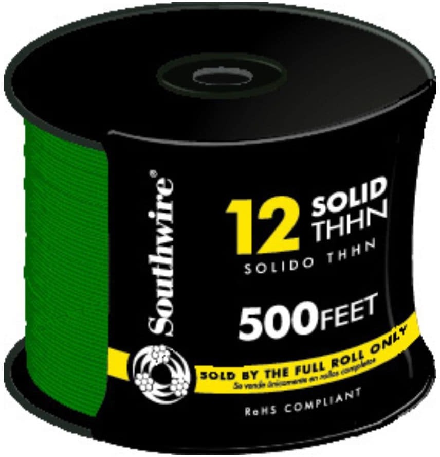 500-ft 12 -AWG Green Solid Copper THHN wire ( By-the-roll )