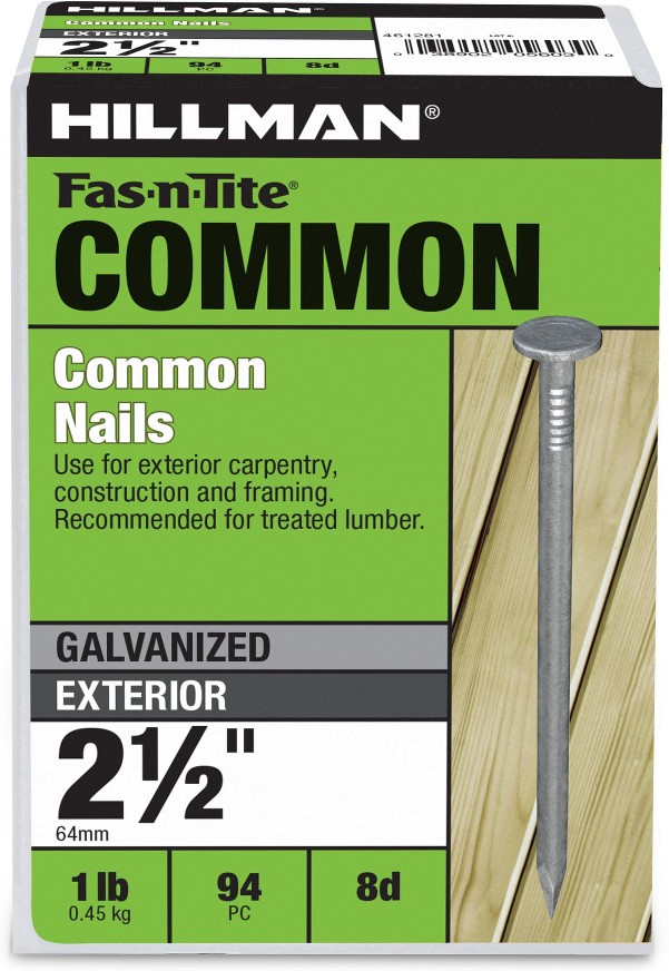 2-1/2-in 10 -Gauge Hot-dipped galvanized Ring Shank Common Nails 94 -Per Box