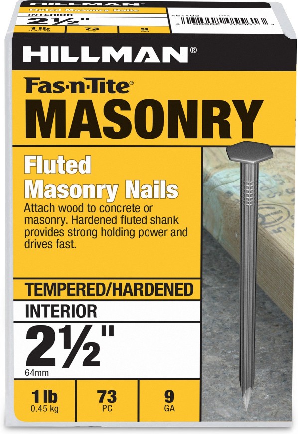 2-1/2-in 9 -Gauge Bright Fluted Shank Masonry Nails 73 -Per Box