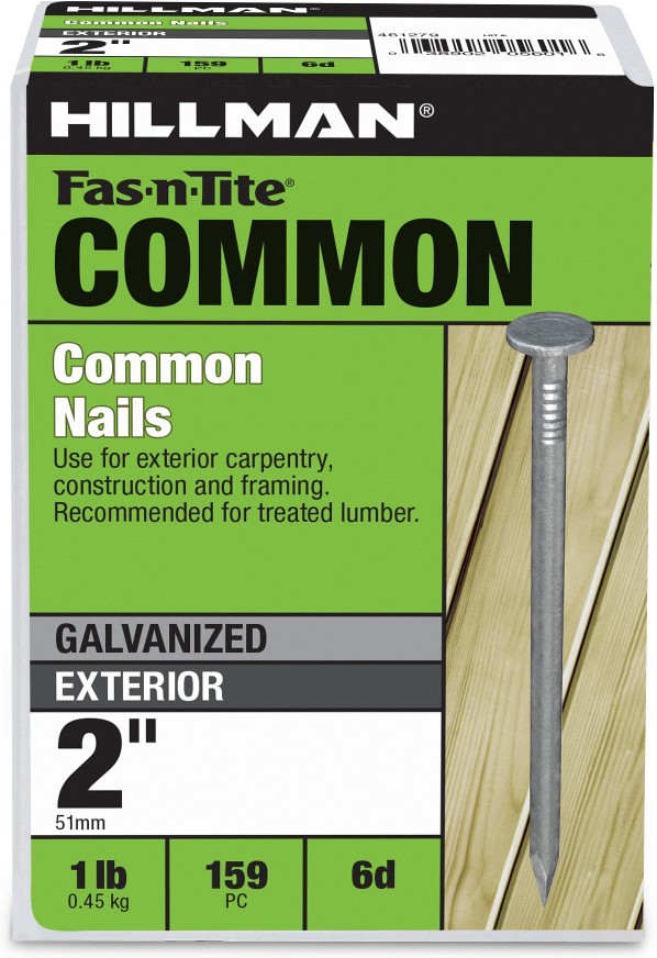 2-in 12 -Gauge Hot-dipped galvanized Ring Shank Common Nails 159 -Per Box