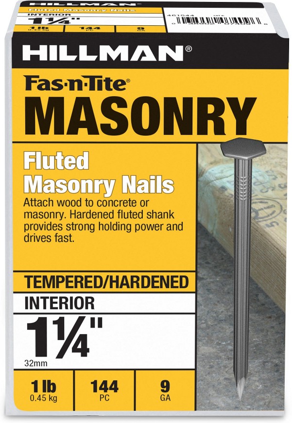 1-1/4-in 9 -Gauge Bright Fluted Shank Masonry Nails 144 -Per Box