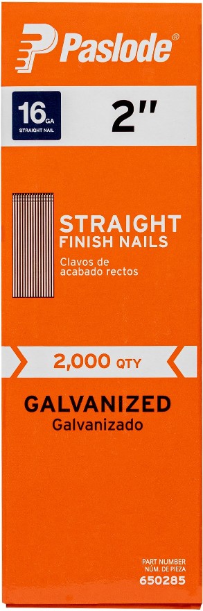 2-in 16 -Gauge 6d Straight Galvanized Collated Finish nails 2000 -Per Box