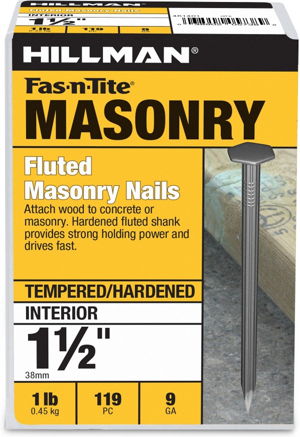 1-1/2-in 9 -Gauge Bright Fluted Shank Masonry Nails 119 -Per Box