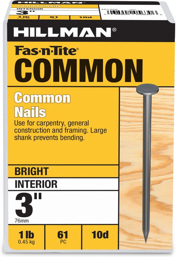 3-in 9 -Gauge Bright Ring Shank Common Nails 61 -Per Box