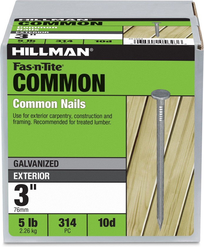 3-in 9 -Gauge Hot-dipped galvanized Ring Shank Common Nails 314 -Per Box