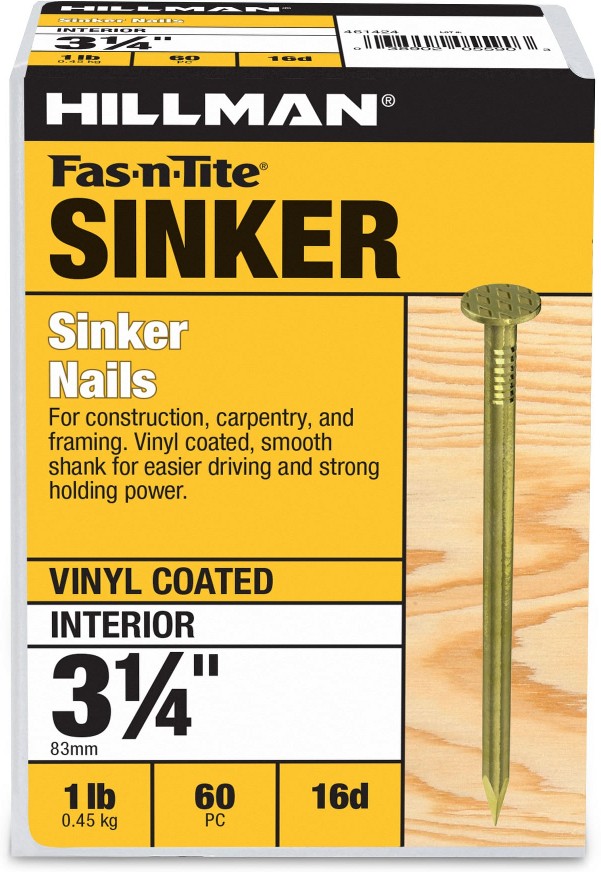 3-1/4-in x 16d Vinyl-coated Smooth Shank Sinker nails ( 60 -Per Box )