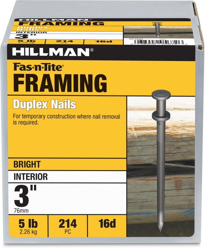 3-in x 16d Bright Smooth Shank Duplex nails ( 214 -Per Box )