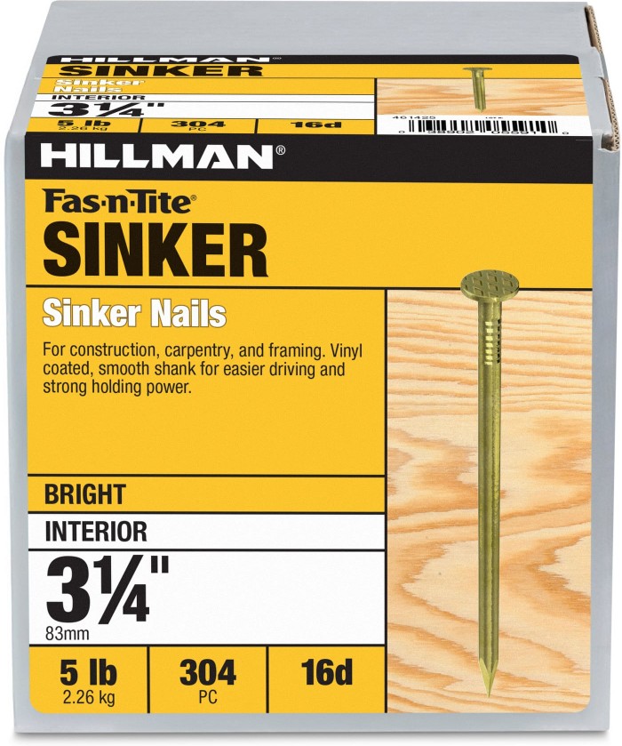 3-1/4-in x 16d Vinyl-coated Smooth Shank Sinker nails ( 304 -Per Box )