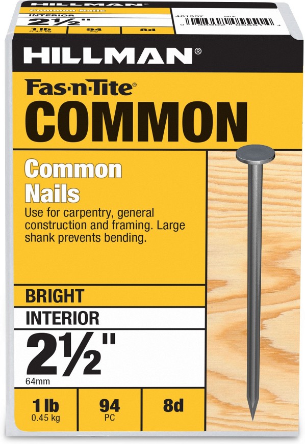 2-1/2-in 10 -Gauge Bright Ring Shank Common Nails 94 -Per Box