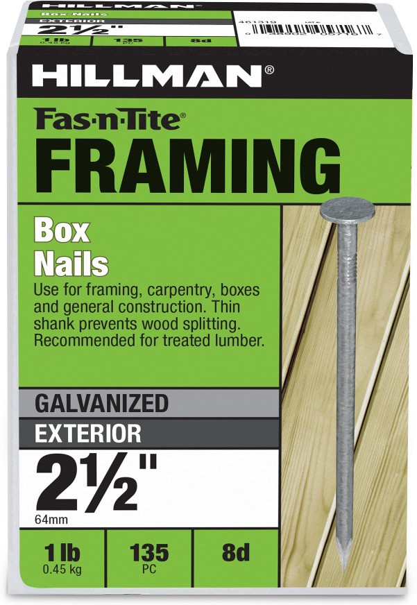 2-1/2-in x 8d Galvanized Smooth Shank Box nails ( 135 -Per Box )