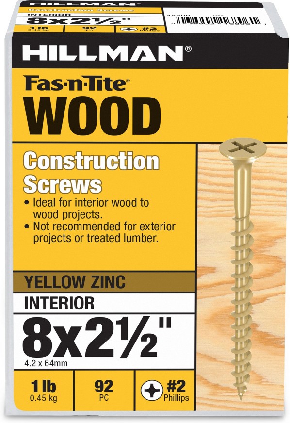 #8 x 2-1/2-in Yellow zinc Interior Trim screws (