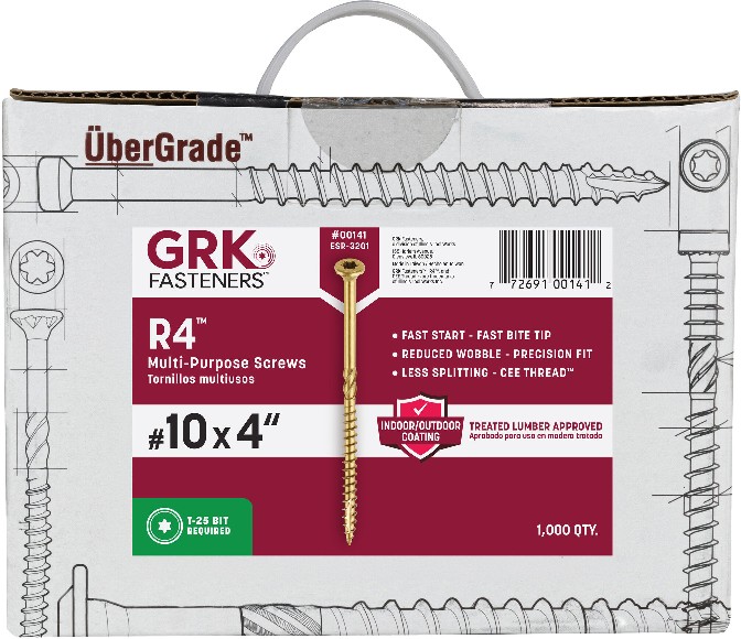 R4 #10 x 4-in Polymer Exterior Cabinet screws ( 1000 -Per Box )