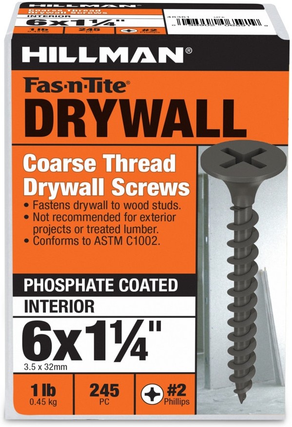 #6 x 1-1/4-in Bugle Coarse Thread Drywall Screws 1-lb ( 245 -Pack )