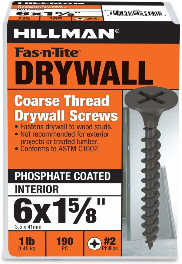 #6 x 1-5/8-in Bugle Coarse Thread Drywall Screws 1-lb ( 190 -Pack )
