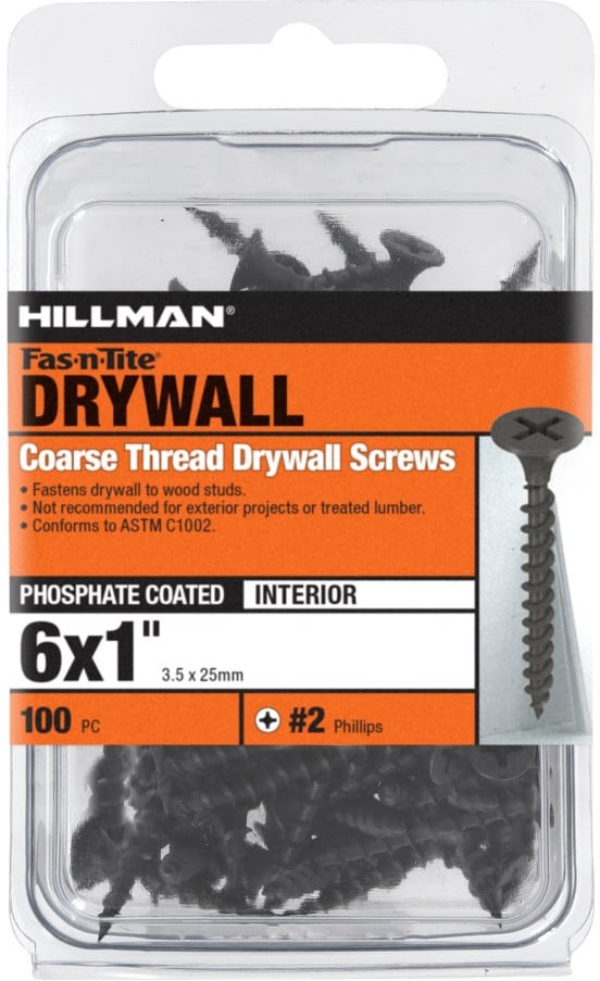 #6 x 1-in Flat Coarse Thread Drywall Screws 0.337-lb ( 100 -Pack )