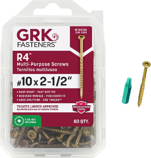 R4 #10 x 2-1/2-in Polymer Exterior Cabinet screws ( 80 -Per Box )