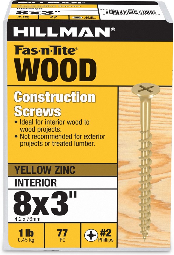 #8 x 3-in Yellow zinc Interior Trim screws (