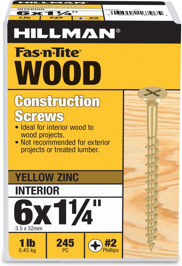 #6 x 1-1/4-in Yellow zinc Interior Trim screws (