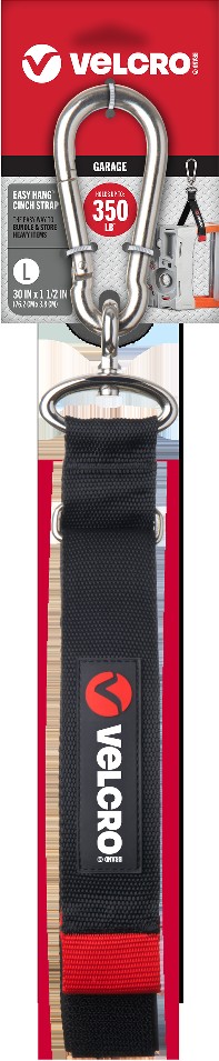 Inch Black Hooks EASY HANG Cinch Strap Large 30in x 1 1/2in Hook loop fastener