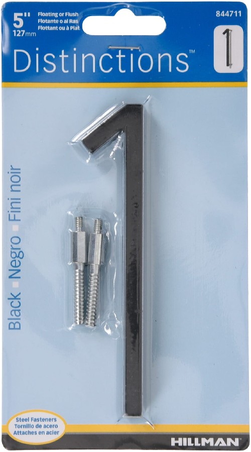 Distinctions 5-in Black Number 1