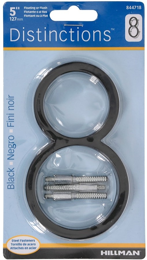 Distinctions 5-in Black Number 8