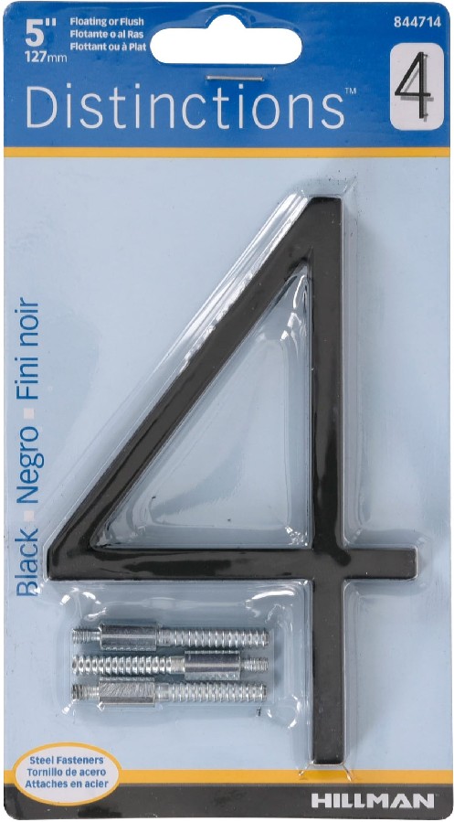 Distinctions 5-in Black Number 4