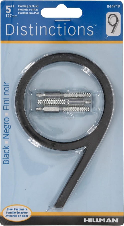 Distinctions 5-in Black Number 9