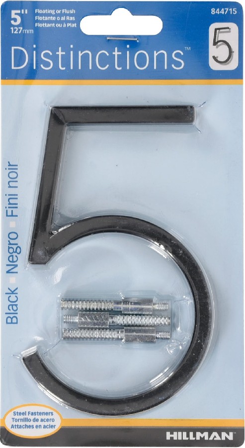 Distinctions 5-in Black Number 5