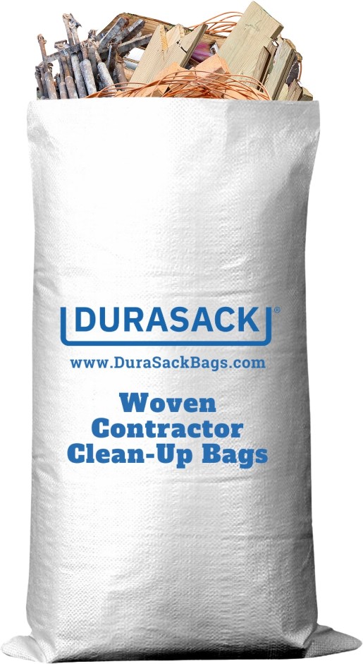 Woven Contractor Clean-Up Bags 40-Gallon White Indoor/Outdoor Polypropylene Construction Trash Bag 20 -Count