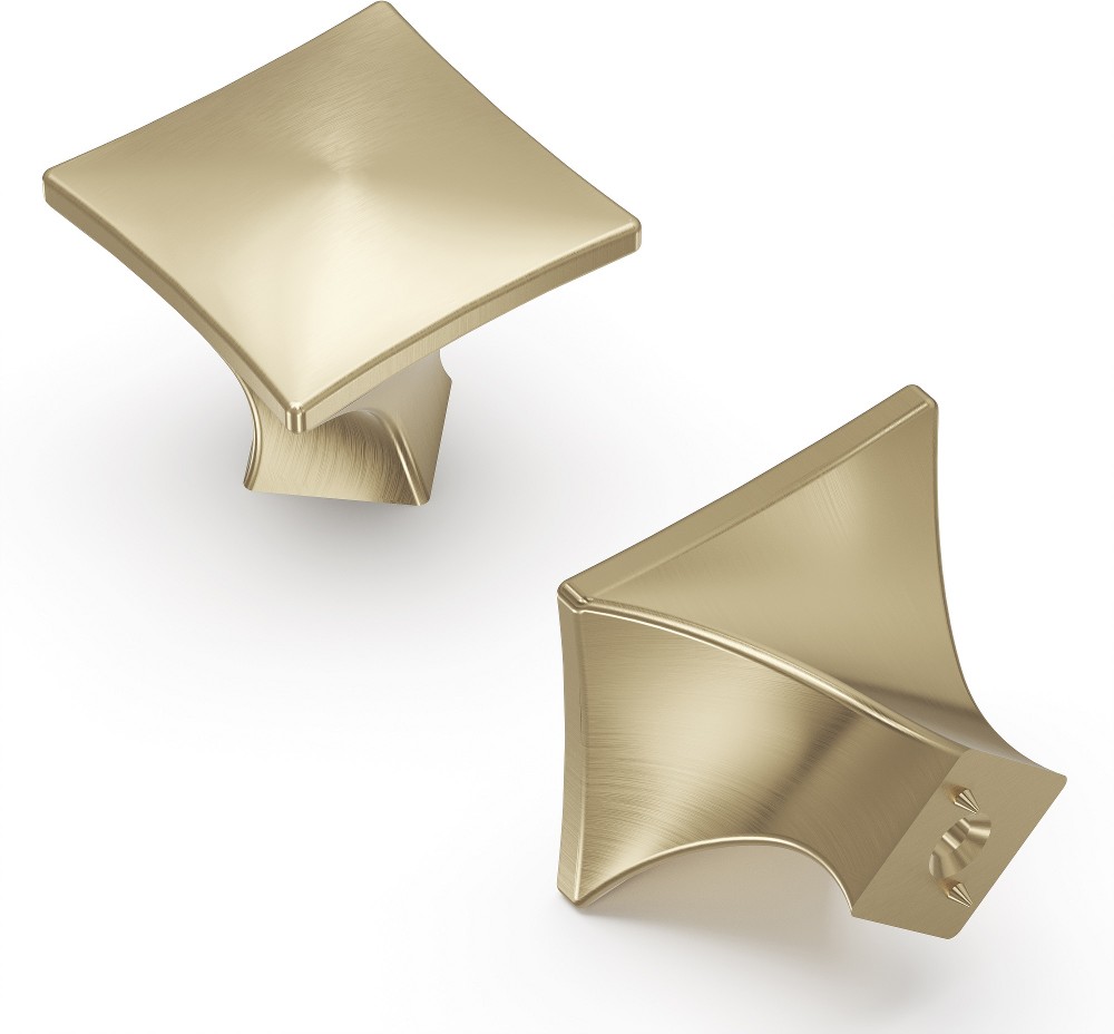 Twist Elusive Golden Nickel Square Transitional Cabinet Knob 10 -Pack