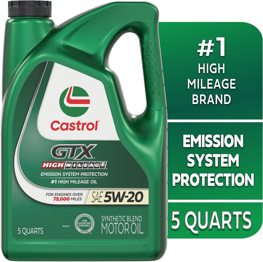 GTX High Mileage 5W-20 Synthetic Blend Motor Oil, 5 Quarts