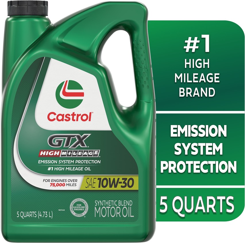 GTX High Mileage 10W-30 Synthetic Blend Motor Oil, 5 Quarts