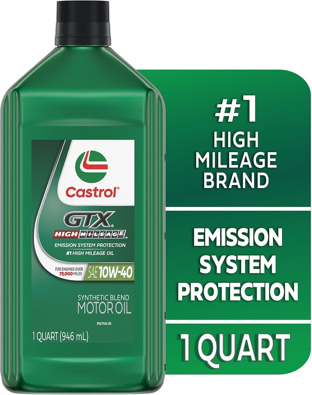 GTX High Mileage 10W-40 Synthetic Blend Motor Oil, 1 Quart