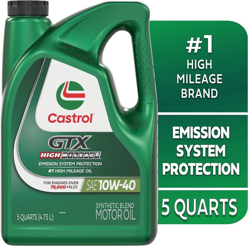GTX High Mileage 10W-40 Synthetic Blend Motor Oil, 5 Quarts