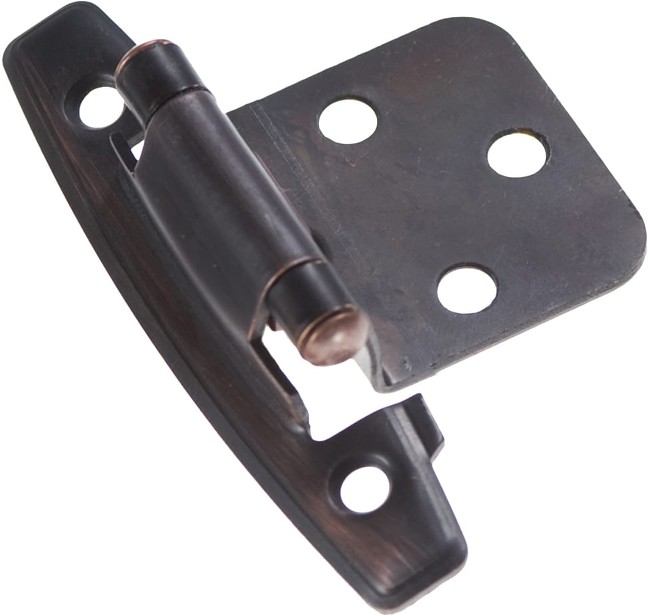 170-Degree Adjustable Overlay Flush Surface Self-Closing Vintage Bronze Cabinet Hinge, 10 Pair(s) 20 -Pieces