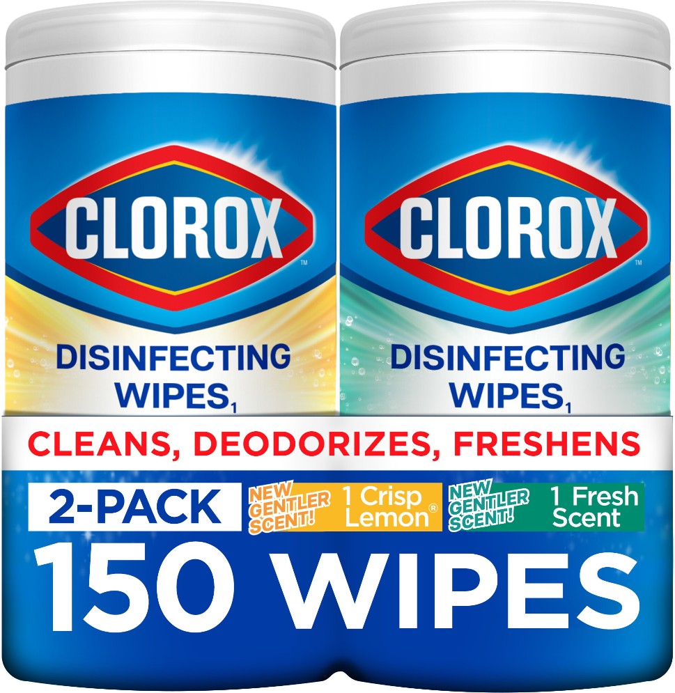 2 -Count Fresh Scent/Lemon Fresh Disinfectant Wipes All-Purpose Cleaner 2 -Pack