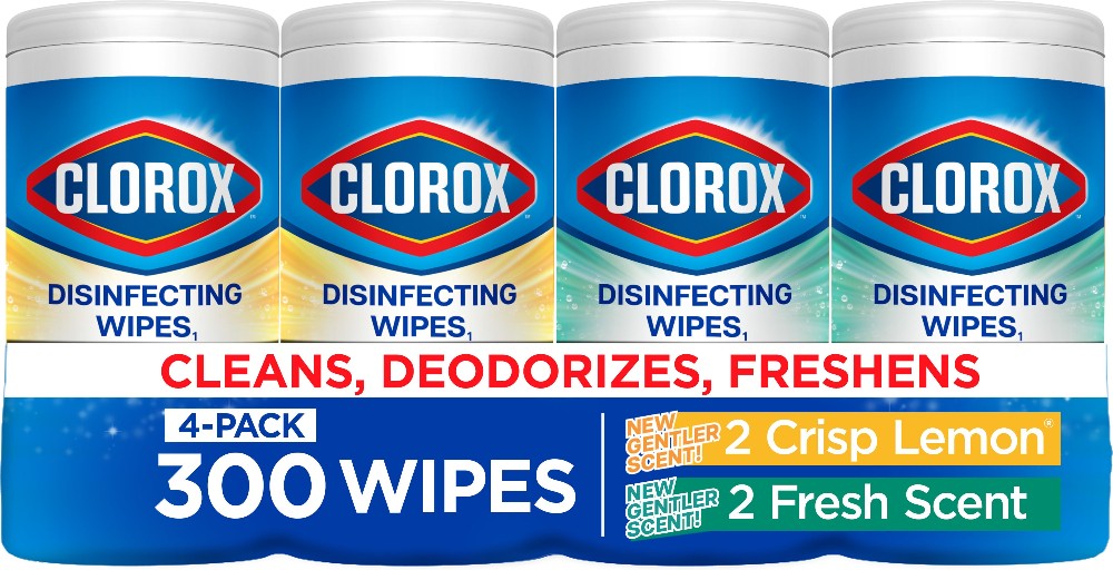300 -Count Crisp Lemon/ Fresh Disinfectant Wipes All-Purpose Cleaner 4 -Pack