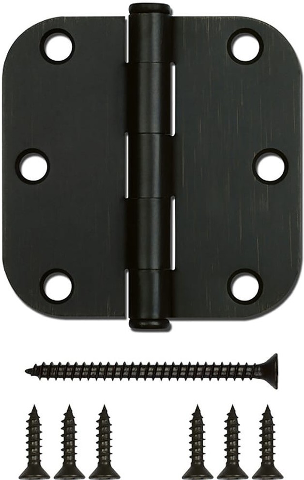 3-in H x 5/8-in Radius Black Mortise Interior Door Hinge