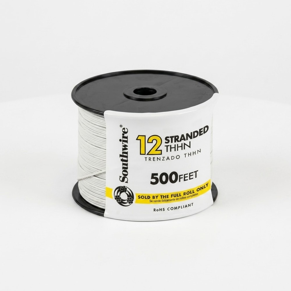 500-ft 12 -AWG White Stranded Copper THHN wire ( By-the-roll )