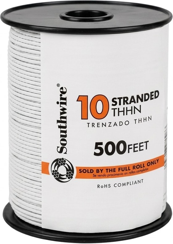 500-ft 10 -AWG White Stranded Copper THHN wire ( By-the-roll )