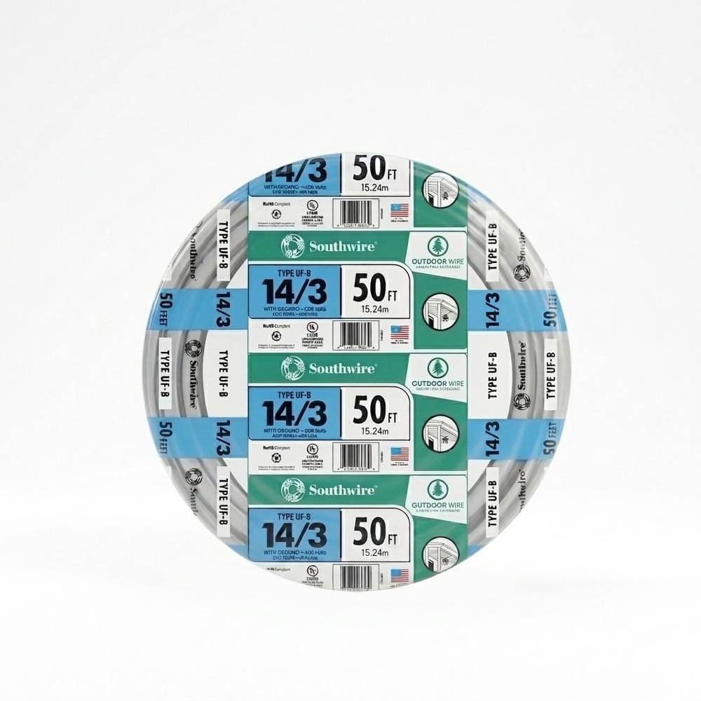 50-ft 14 / 3 Solid UF-B Wire W/G ( By-the-roll )