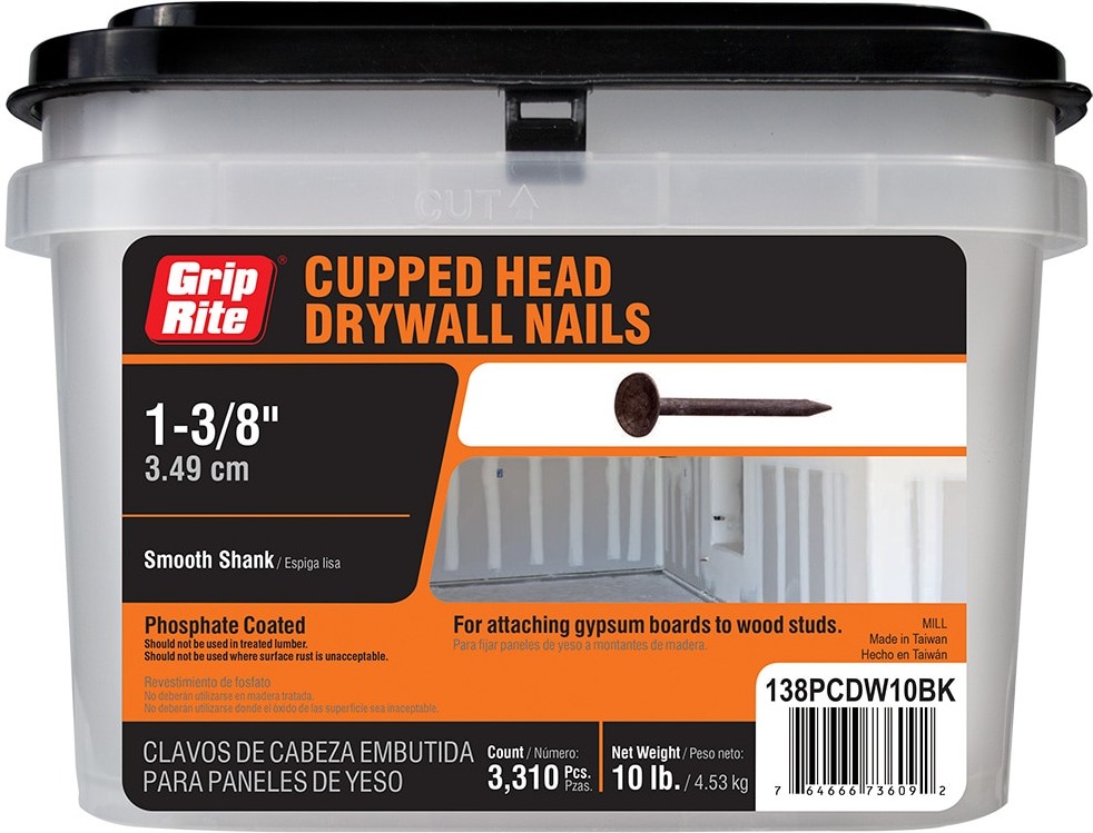 1-3/8-in 13 -Gauge Coated Smooth Shank Drywall Nails 3310 -Per