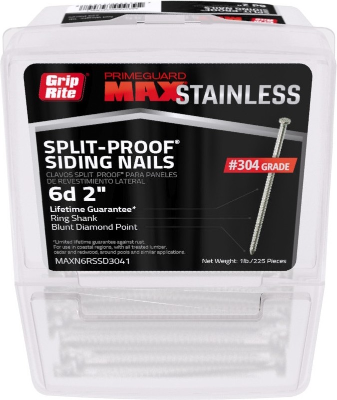 2-in 13 -Gauge Stainless steel Ring Shank Siding Nails 239 -Per Box