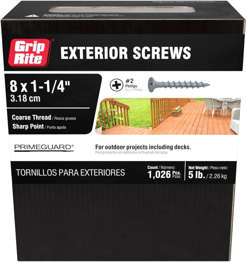 PrimeGuard Ten #8 x 1-1/4-in Wood to wood Deck Screws 1026 -Per Box