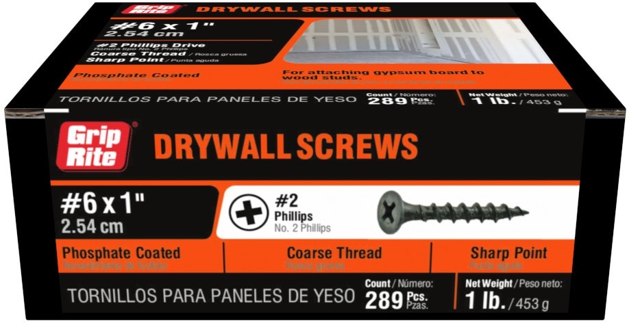 #6 x 1-in Bugle Coarse Thread Drywall Screws 1-lb 289 -Pack