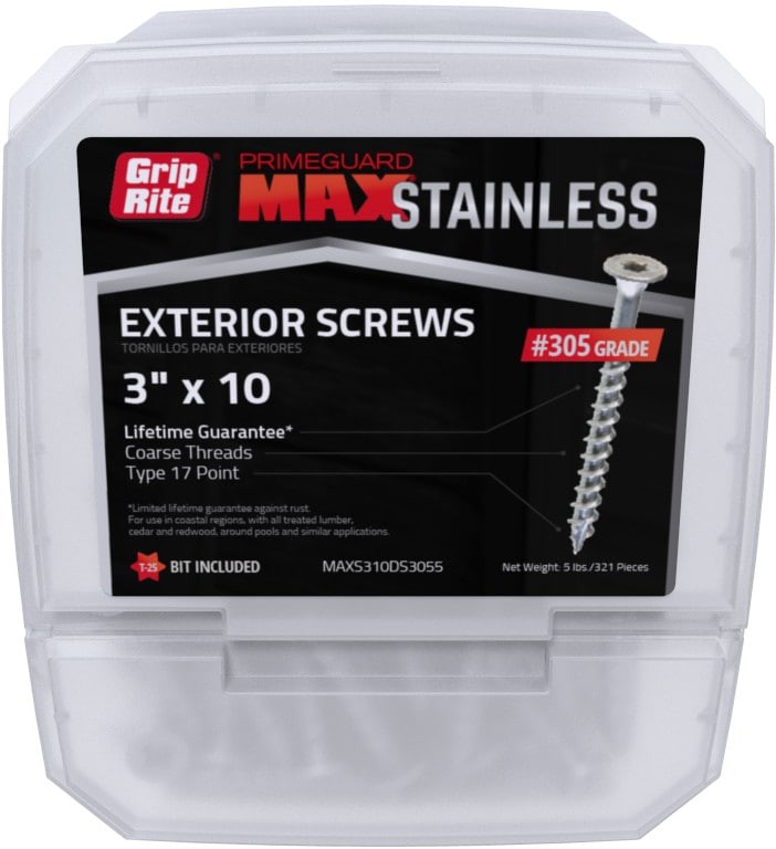 PrimeGuard Max #10 x 3-in Wood to wood Deck Screws 340 -Per Box