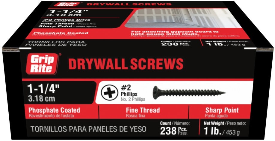 #6 x 1-1/4-in Bugle Fine Thread Drywall Screws 1-lb 238 -Pack