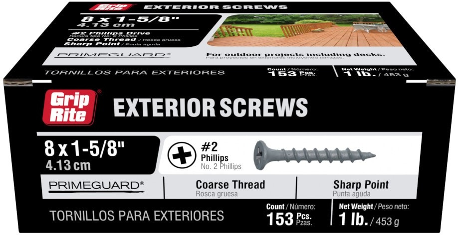 PrimeGuard Ten #8 x 1-5/8-in Wood to wood Deck Screws 153 -Per Box