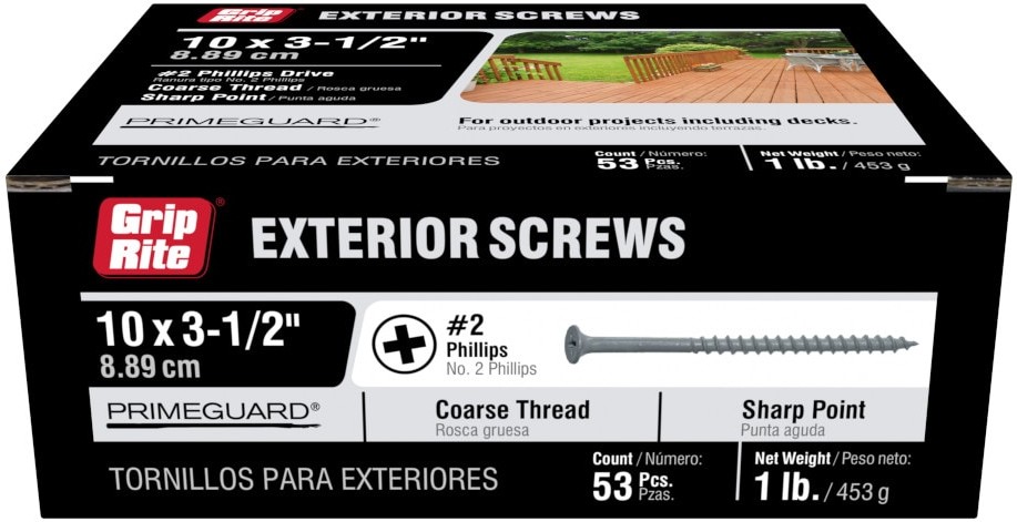 PrimeGuard Ten #10 x 3-1/2-in Wood to wood Deck Screws 53 -Per Box
